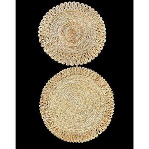 Cottage Core Farmhouse Woven Placemats Natural Straw Set Of Two